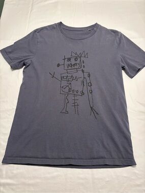 Mens Short Sleeve Graphic Tee in Slate Blue